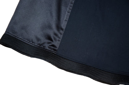 1999 Miu Miu technical clip buckle silk and neoprene black skirt