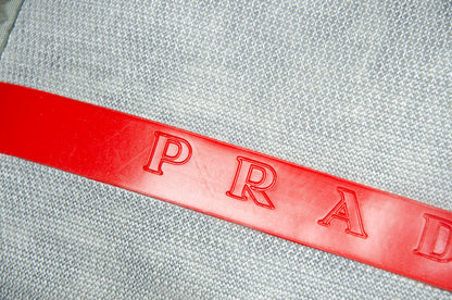 90s Prada Sport sling backpack / Prada Linea Rossa technical backpack / Prada greige sling velcro strap tactical bag
