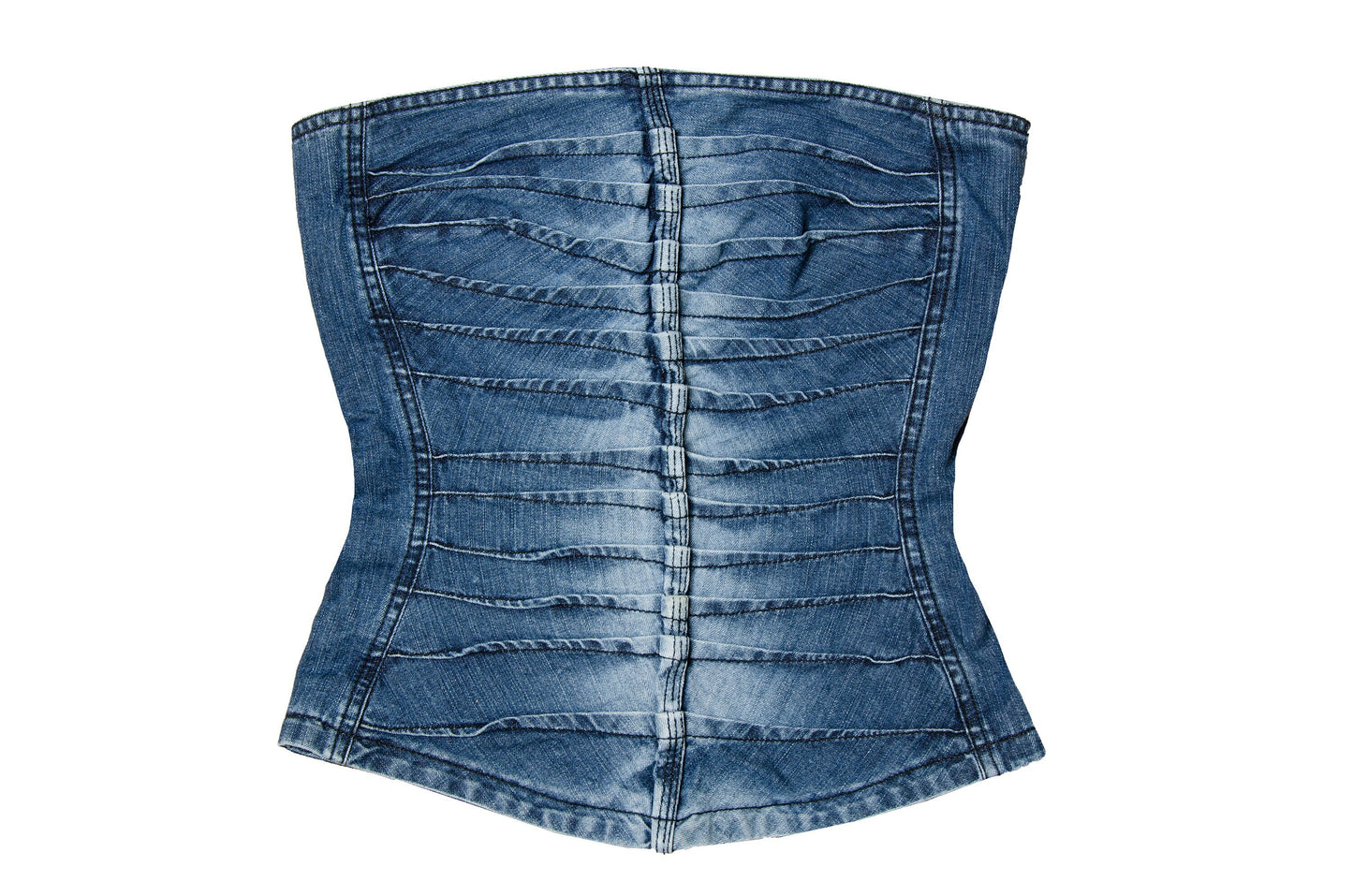 2000s Plein Sud denim bustier / Made in France