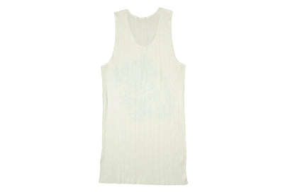Issey Miyake Pleats Please cream and black printed tank top