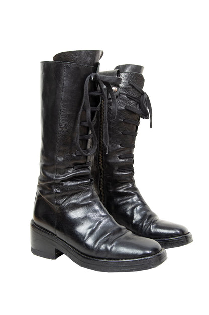 90s Ann Demeulemeester black leather boots