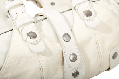 Vintage Chloé Silverado studded white leather bag