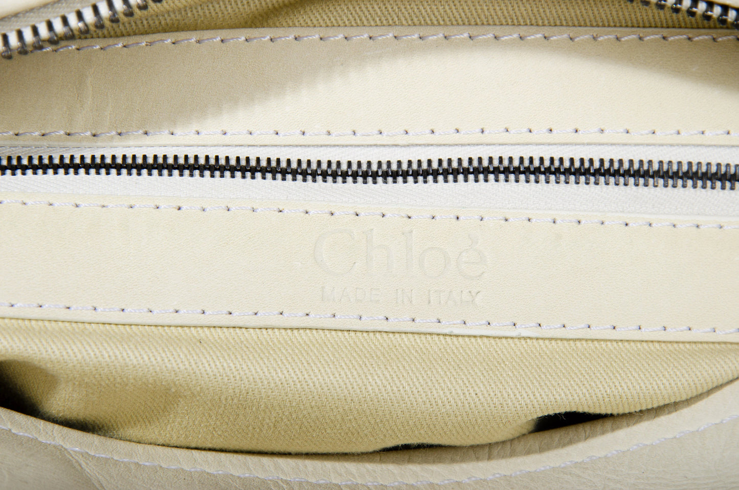 Vintage Chloé Silverado studded white leather bag