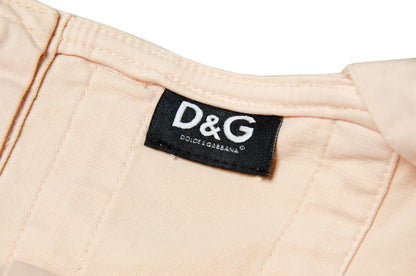 90s Dolce & Gabbana corset top / Blush pink bustier button front top