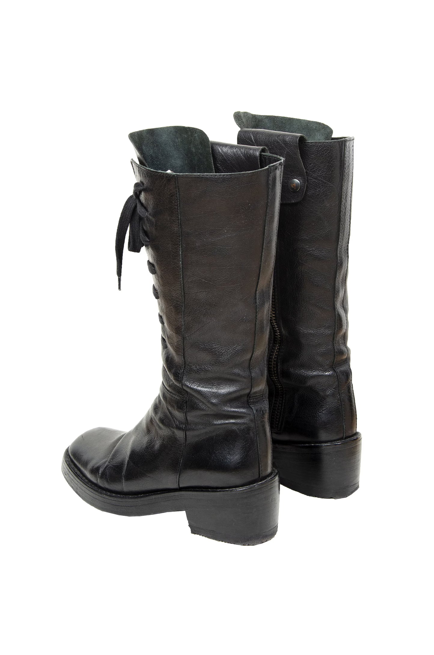 90s Ann Demeulemeester black leather boots