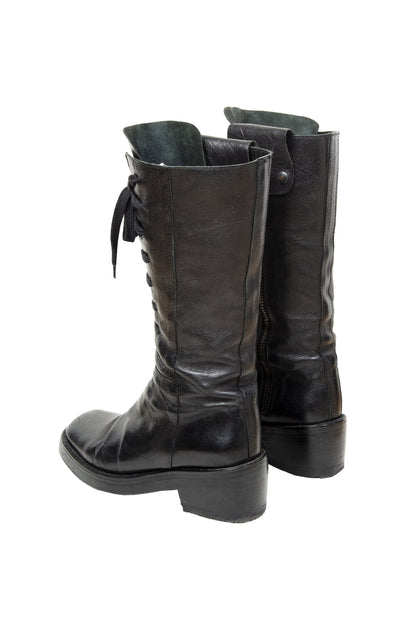 90s Ann Demeulemeester black leather boots