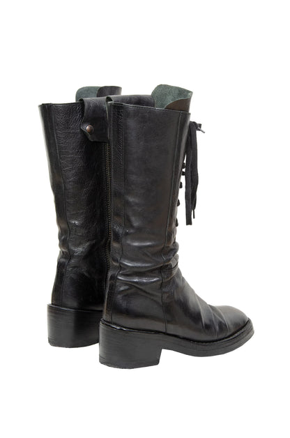 90s Ann Demeulemeester black leather boots