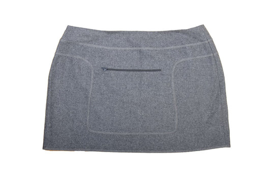 90s Miu Miu low rise grey wool mini skirt / Miu Miu low waist short above the knee skirt