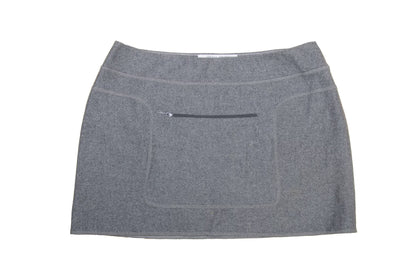 90s Miu Miu low rise grey wool mini skirt / Miu Miu low waist short above the knee skirt