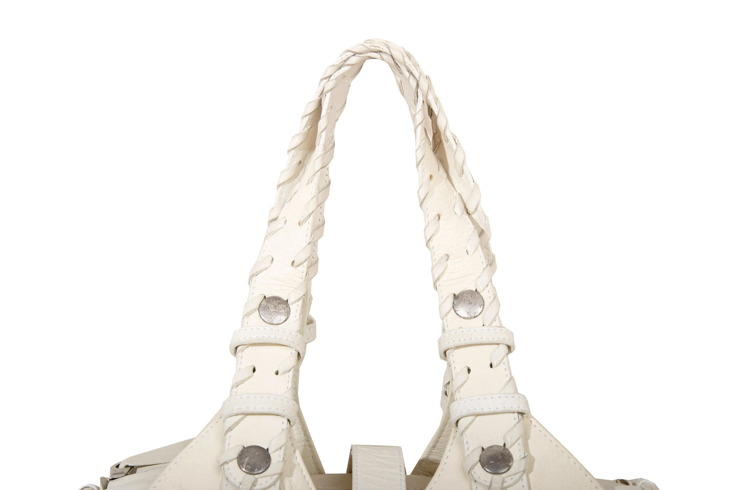 Vintage Chloé Silverado studded white leather bag