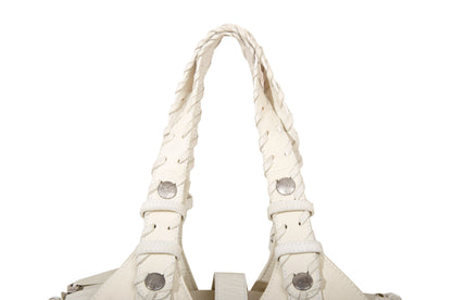 Vintage Chloé Silverado studded white leather bag