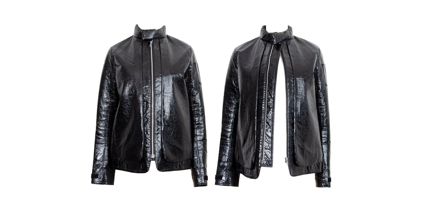 Helmut Lang 1999 archive astro moto biker jacket / Helmut Lang "Seance de travail" Fall 99 collection bomber