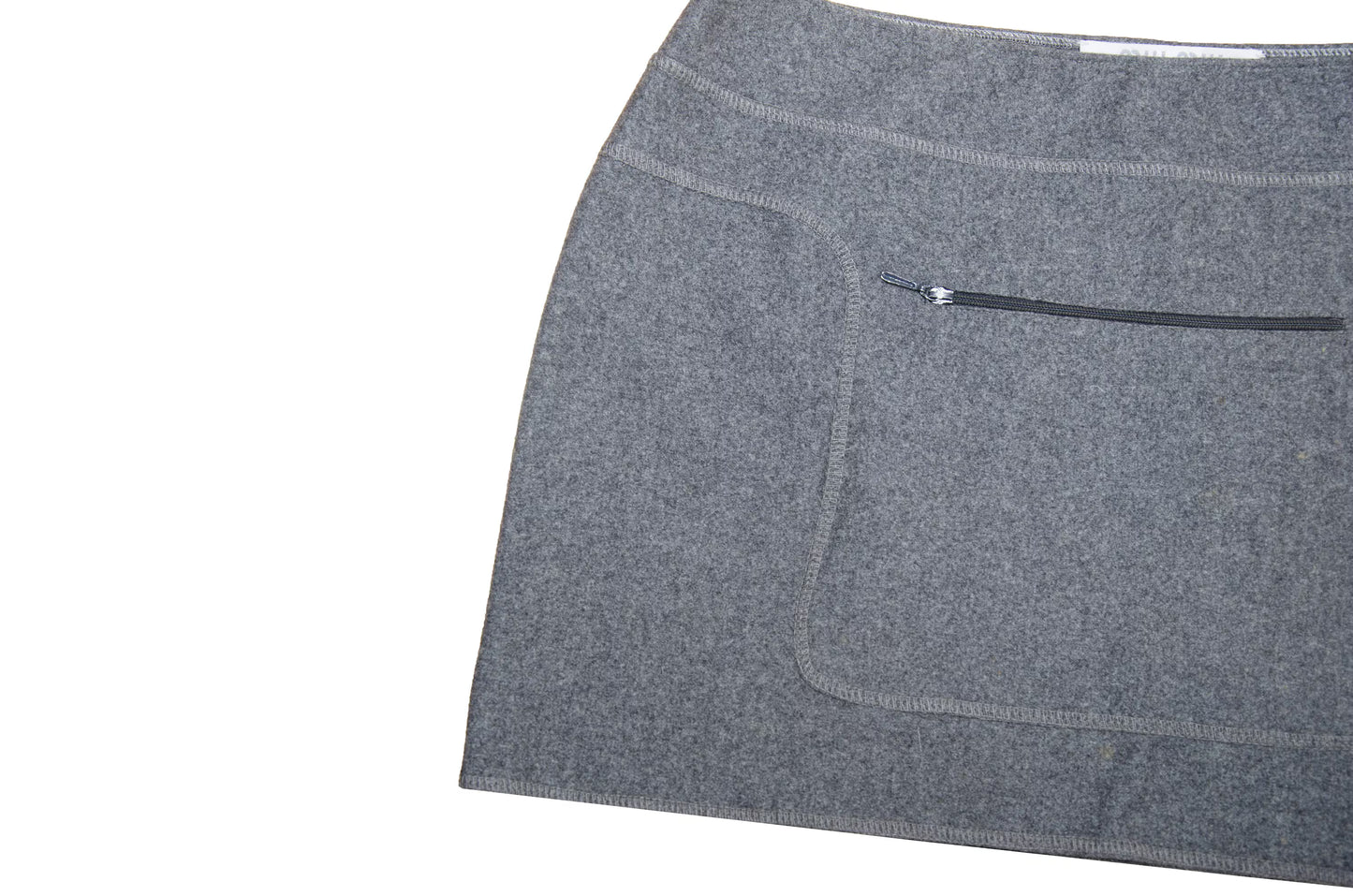 90s Miu Miu low rise grey wool mini skirt / Miu Miu low waist short above the knee skirt