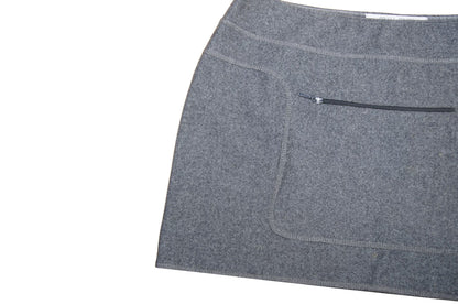 90s Miu Miu low rise grey wool mini skirt / Miu Miu low waist short above the knee skirt