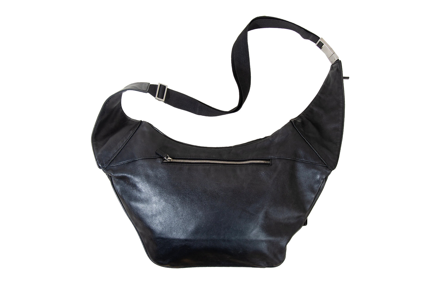 90s Gucci by Tom Ford black leather crossbody bag / Tom Ford Gucci minimalist technical 1990s fanny pack