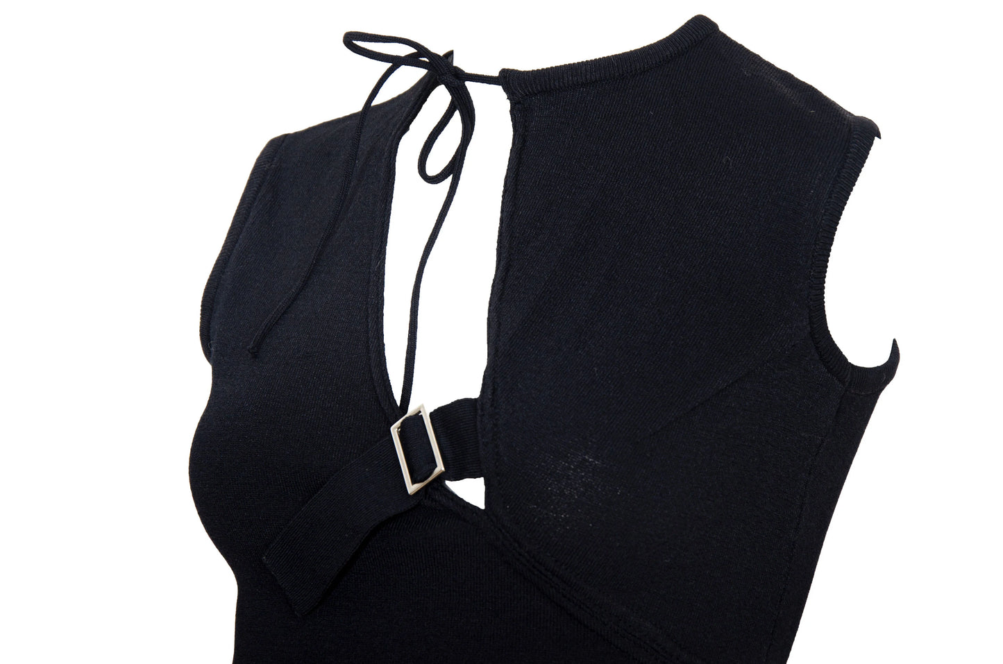 90s Amaya Arzuaga asymmetrical sleeveless knit top