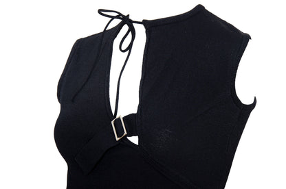 90s Amaya Arzuaga asymmetrical sleeveless knit top