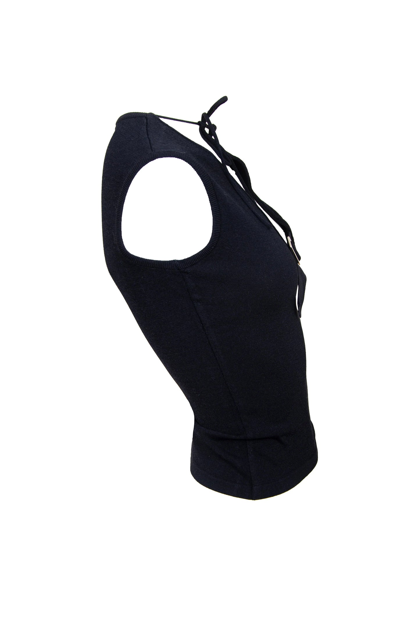 90s Amaya Arzuaga asymmetrical sleeveless knit top