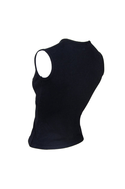 90s Amaya Arzuaga asymmetrical sleeveless knit top