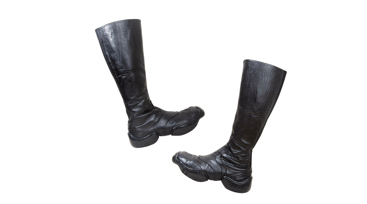 Marithé + François Girbaud black leather chunky molded platform boots