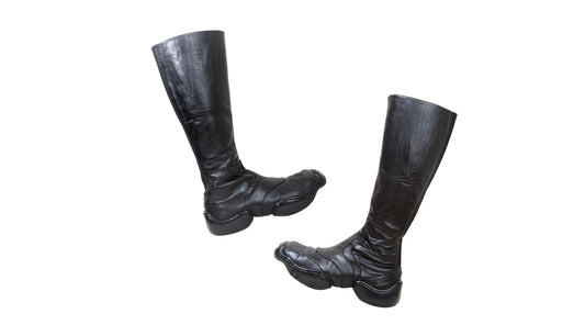 Marithé + François Girbaud black leather chunky molded platform boots