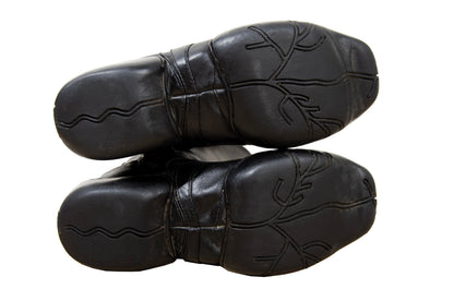Marithé + François Girbaud black leather chunky molded platform boots