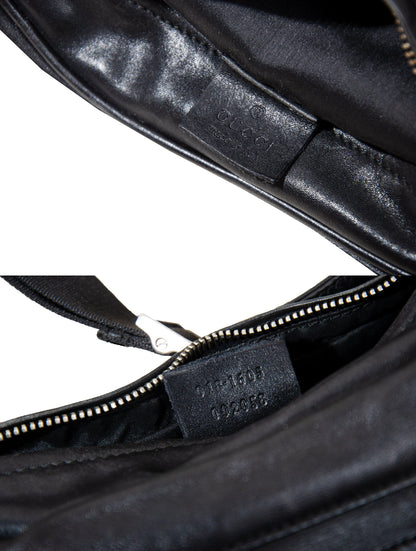 90s Gucci by Tom Ford black leather crossbody bag / Tom Ford Gucci minimalist technical 1990s fanny pack