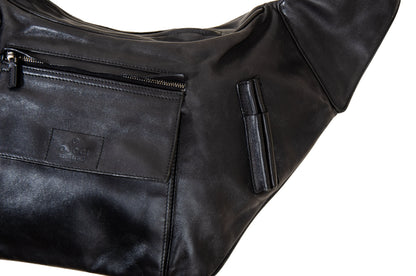 90s Gucci by Tom Ford black leather crossbody bag / Tom Ford Gucci minimalist technical 1990s fanny pack