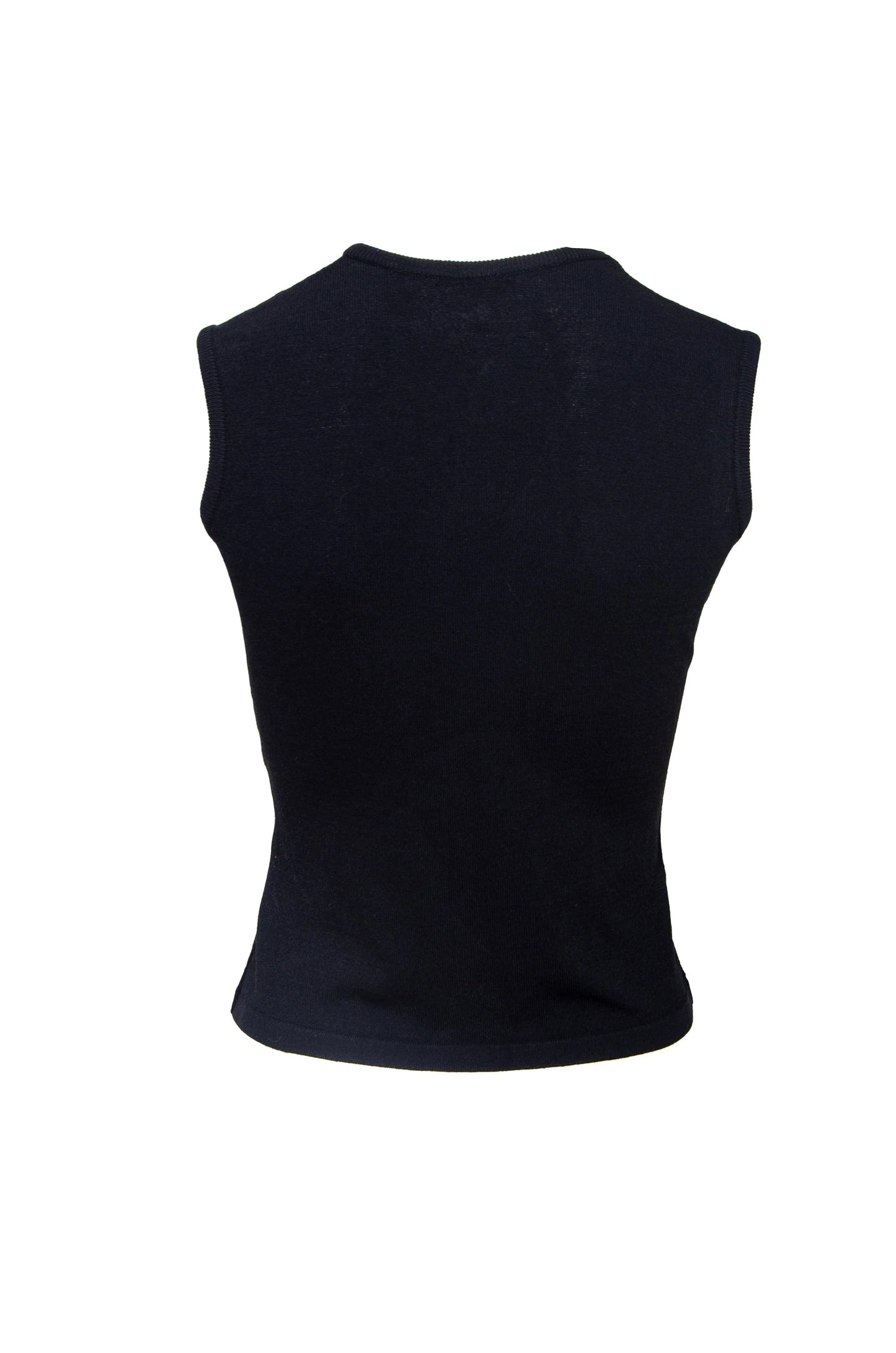 90s Amaya Arzuaga asymmetrical sleeveless knit top