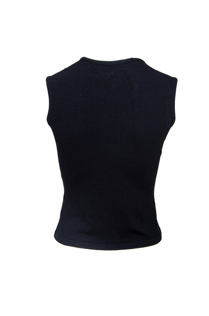 90s Amaya Arzuaga asymmetrical sleeveless knit top
