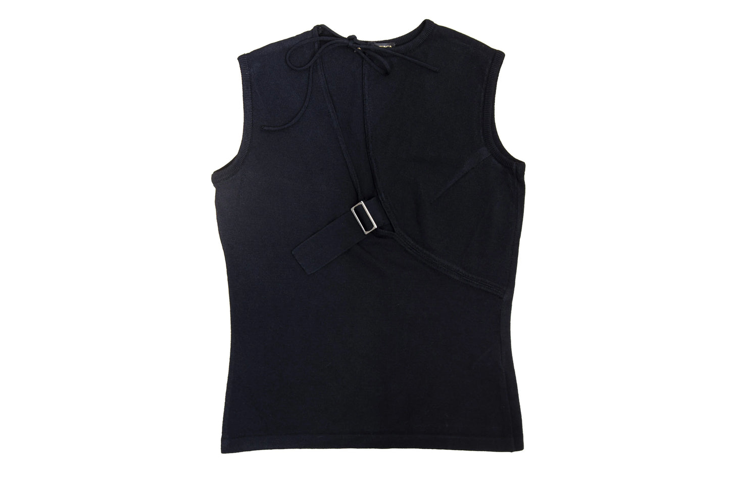 90s Amaya Arzuaga asymmetrical sleeveless knit top