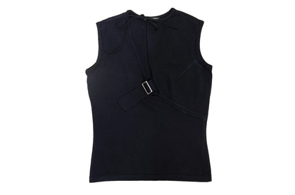 90s Amaya Arzuaga asymmetrical sleeveless knit top