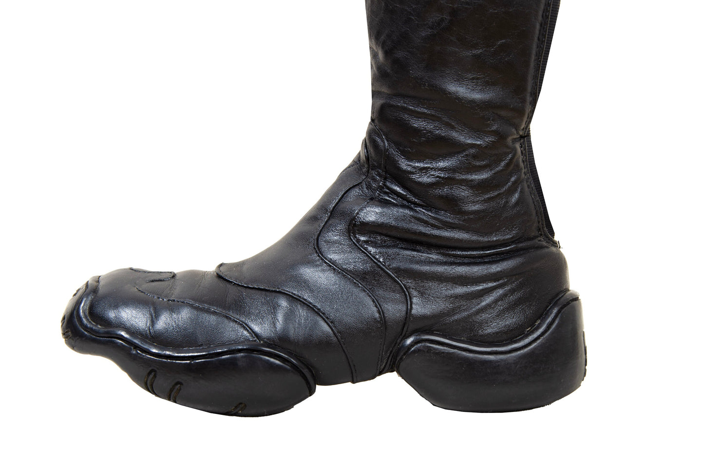 Marithé + François Girbaud black leather chunky molded platform boots