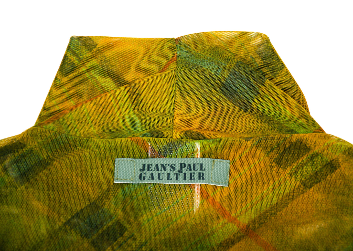 Vintage Jean Paul Gaultier tartan print mesh top