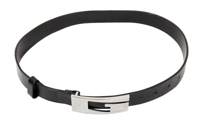 90s Gucci by Tom Ford black leather square G logo belt