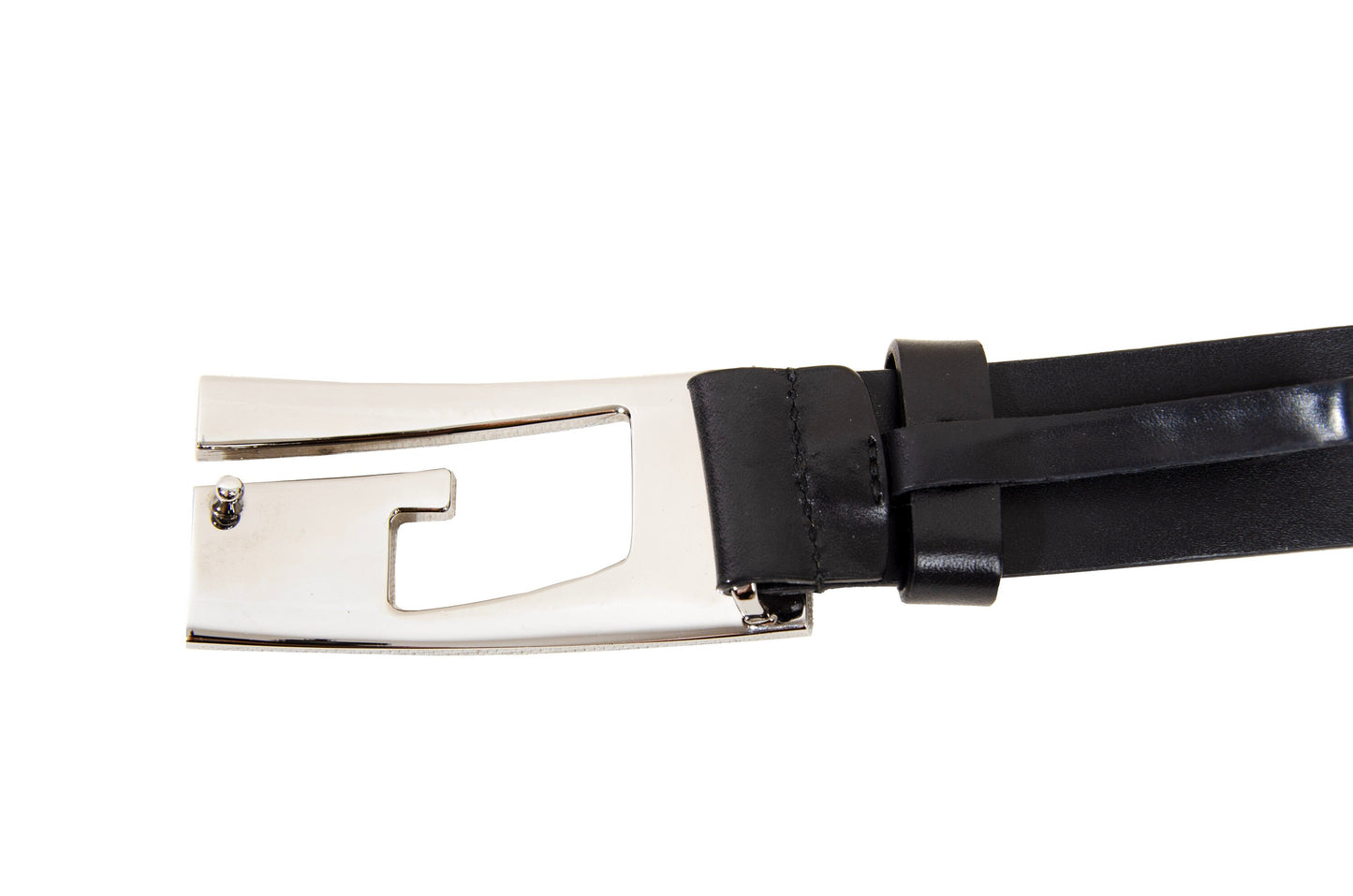 90s Gucci by Tom Ford black leather square G logo belt
