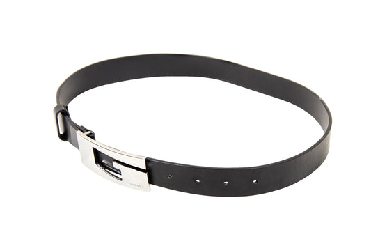 90s Gucci by Tom Ford black leather square G logo belt
