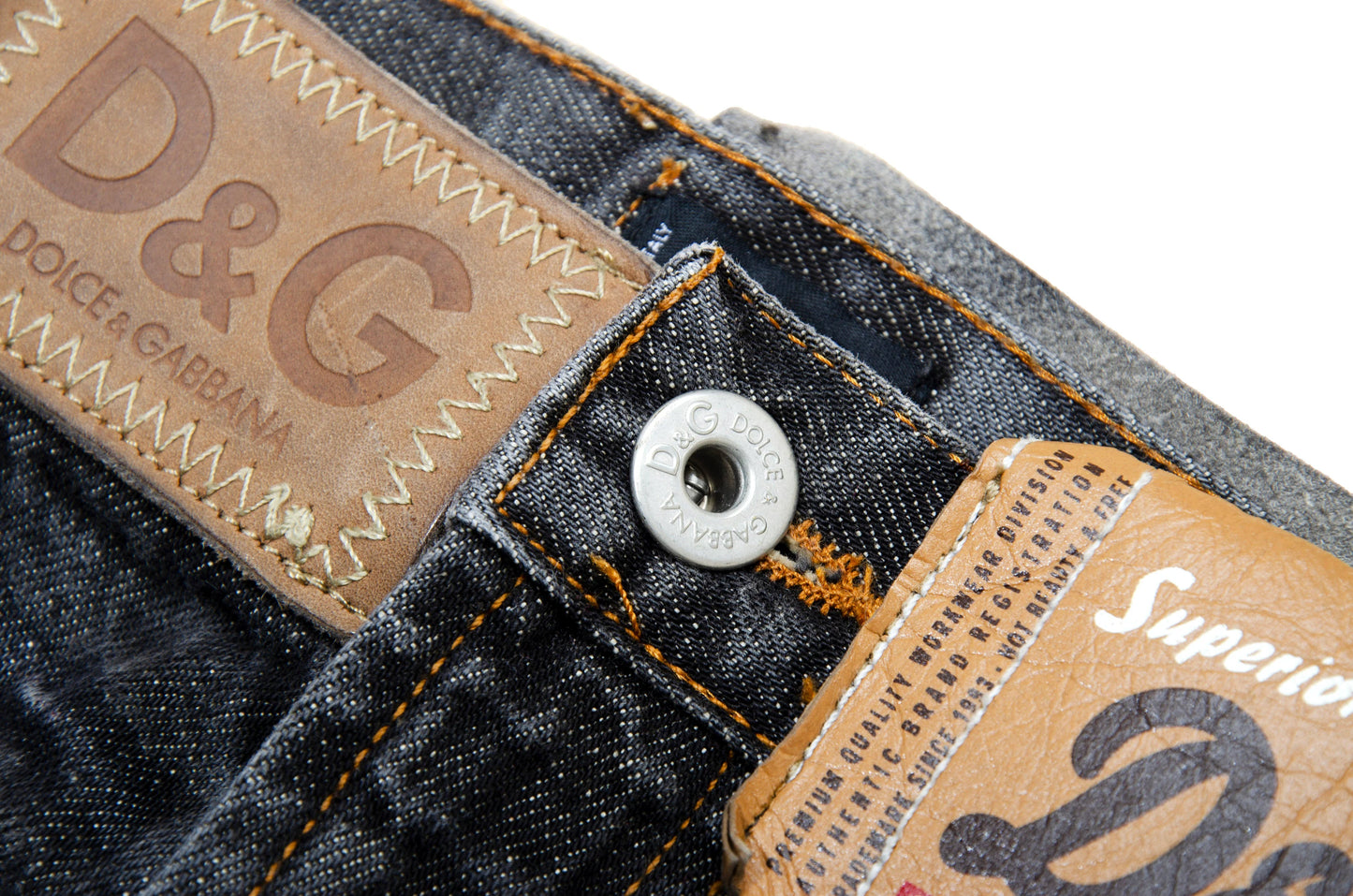 Vintage D&G low waist mini skirt / 2000s Dolce and Gabbana charcoal dark grey denim micro skirt / Made in Italy