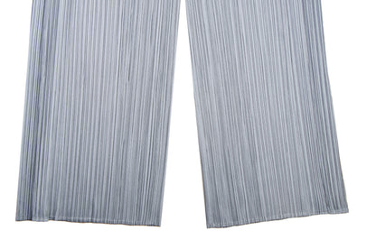 Issey Miyake Pleats Please wide leg light grey pants / Pleats Please folded waist large leg trousers / Made in Japan