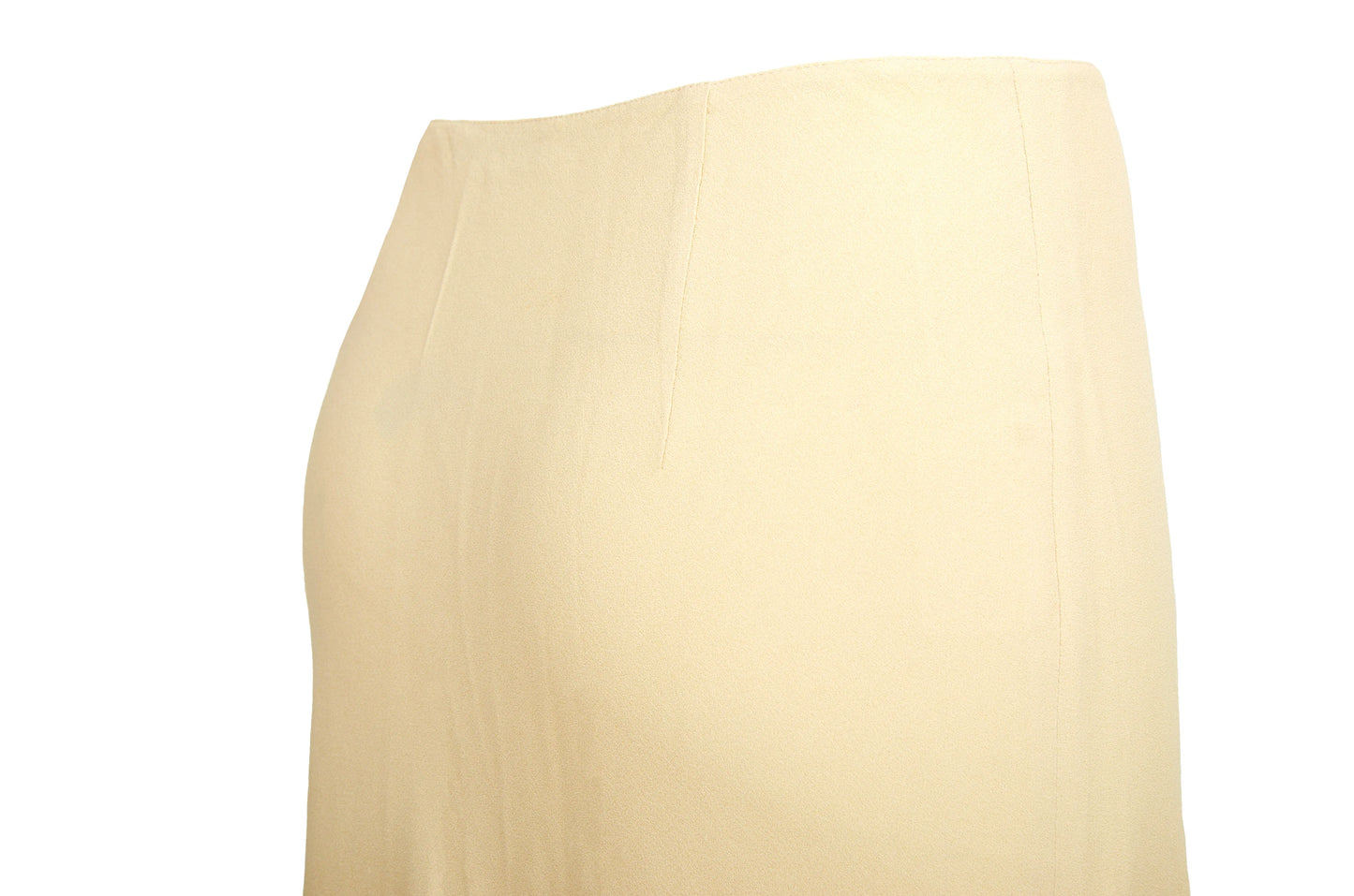 90s Prada silk slip skirt / 1990s vintage Prada pure silk crepe buttery yellow midi skirt / Made in Italy