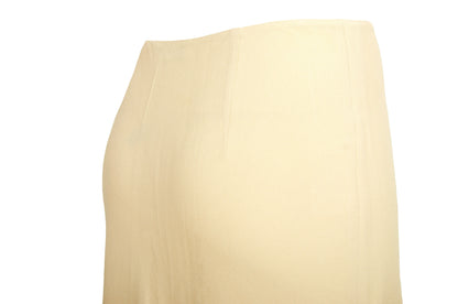 90s Prada silk slip skirt / 1990s vintage Prada pure silk crepe buttery yellow midi skirt / Made in Italy