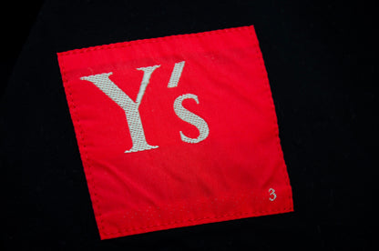 Y's Yohji Yamamoto deformed structured black blazer / Hourglass waist padded shoulders black blazer / Made in Japan