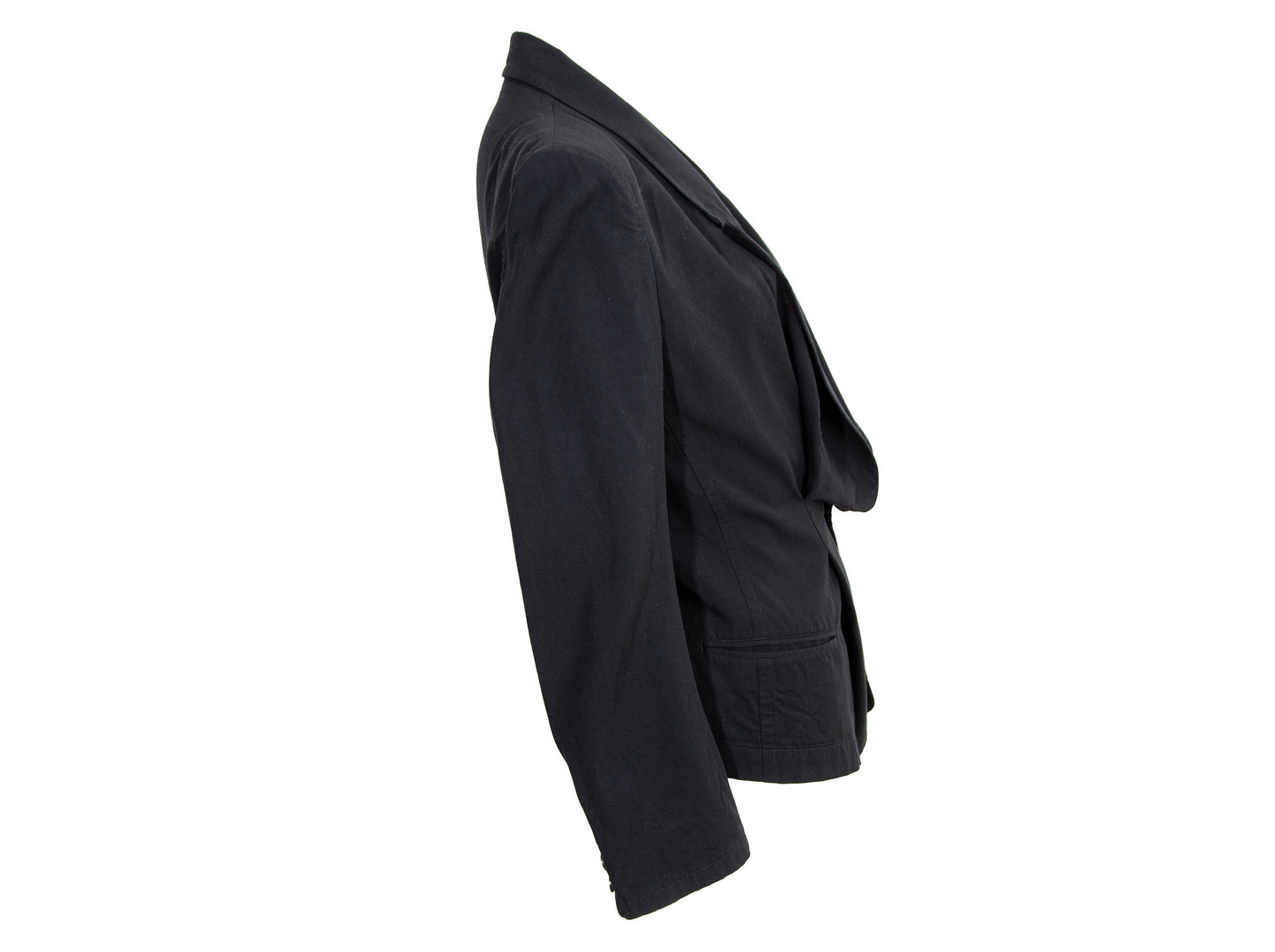 Y's Yohji Yamamoto deformed structured black blazer / Hourglass waist padded shoulders black blazer / Made in Japan