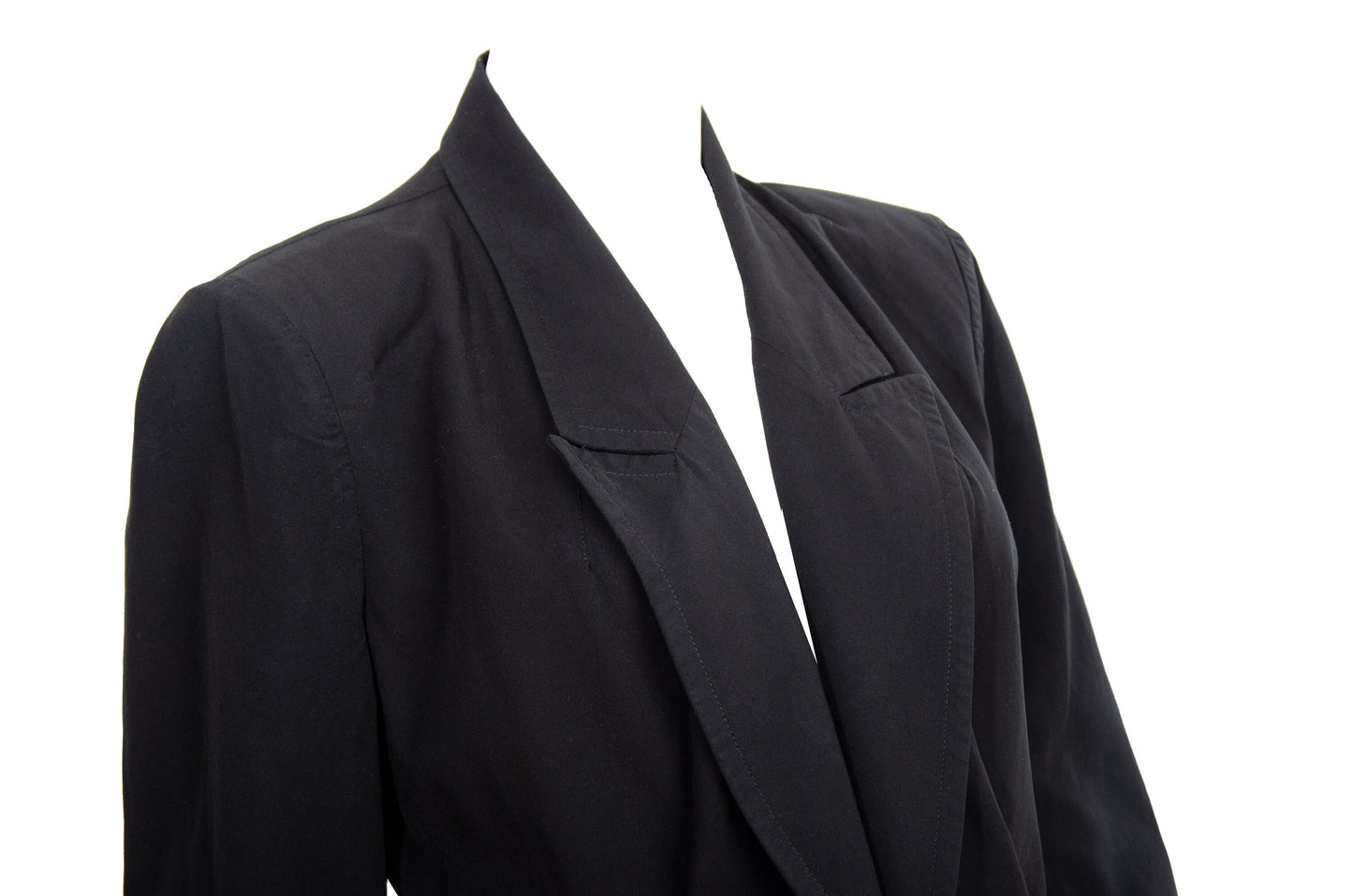 Y's Yohji Yamamoto deformed structured black blazer / Hourglass waist padded shoulders black blazer / Made in Japan