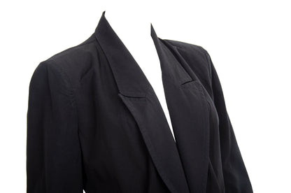 Y's Yohji Yamamoto deformed structured black blazer / Hourglass waist padded shoulders black blazer / Made in Japan