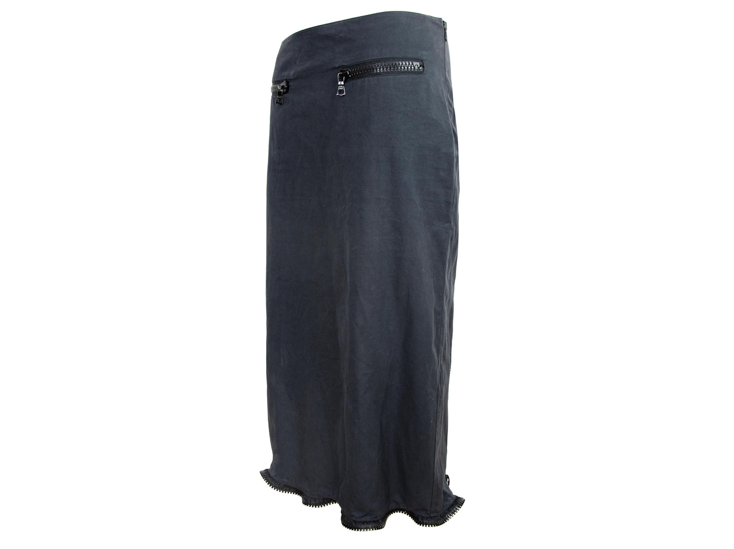 90s Miu Miu chunky zippers technical low waisted skirt