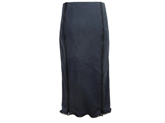90s Miu Miu chunky zippers technical low waisted skirt