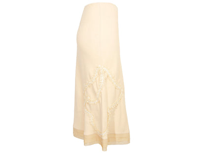 90s Prada silk slip skirt / 1990s vintage Prada pure silk crepe buttery yellow midi skirt / Made in Italy