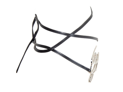 Jean Paul Gaultier cursive logo wrap belt / Archive JPG chrome spell out signature logo thin leather strap belt