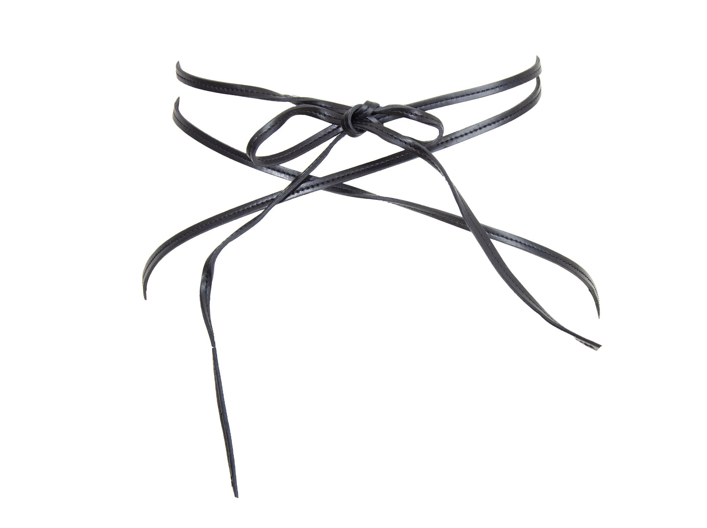 Jean Paul Gaultier cursive logo wrap belt / Archive JPG chrome spell out signature logo thin leather strap belt